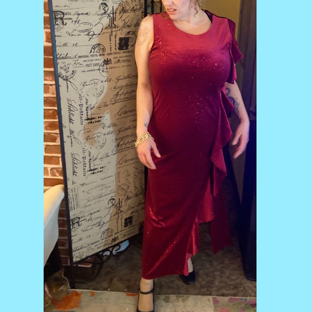 Burgundy evening gown
